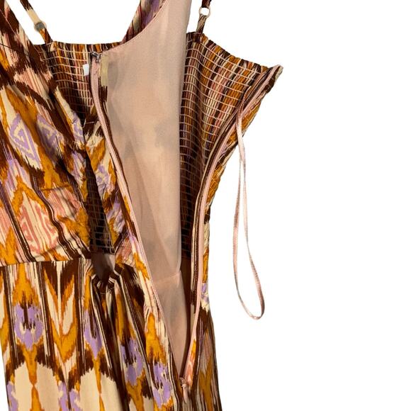 Bar III XX-Small Romper Jumpsuit Wide Leg Keyhole V-Neck Spaghetti Straps Ikat - Picture 8 of 11